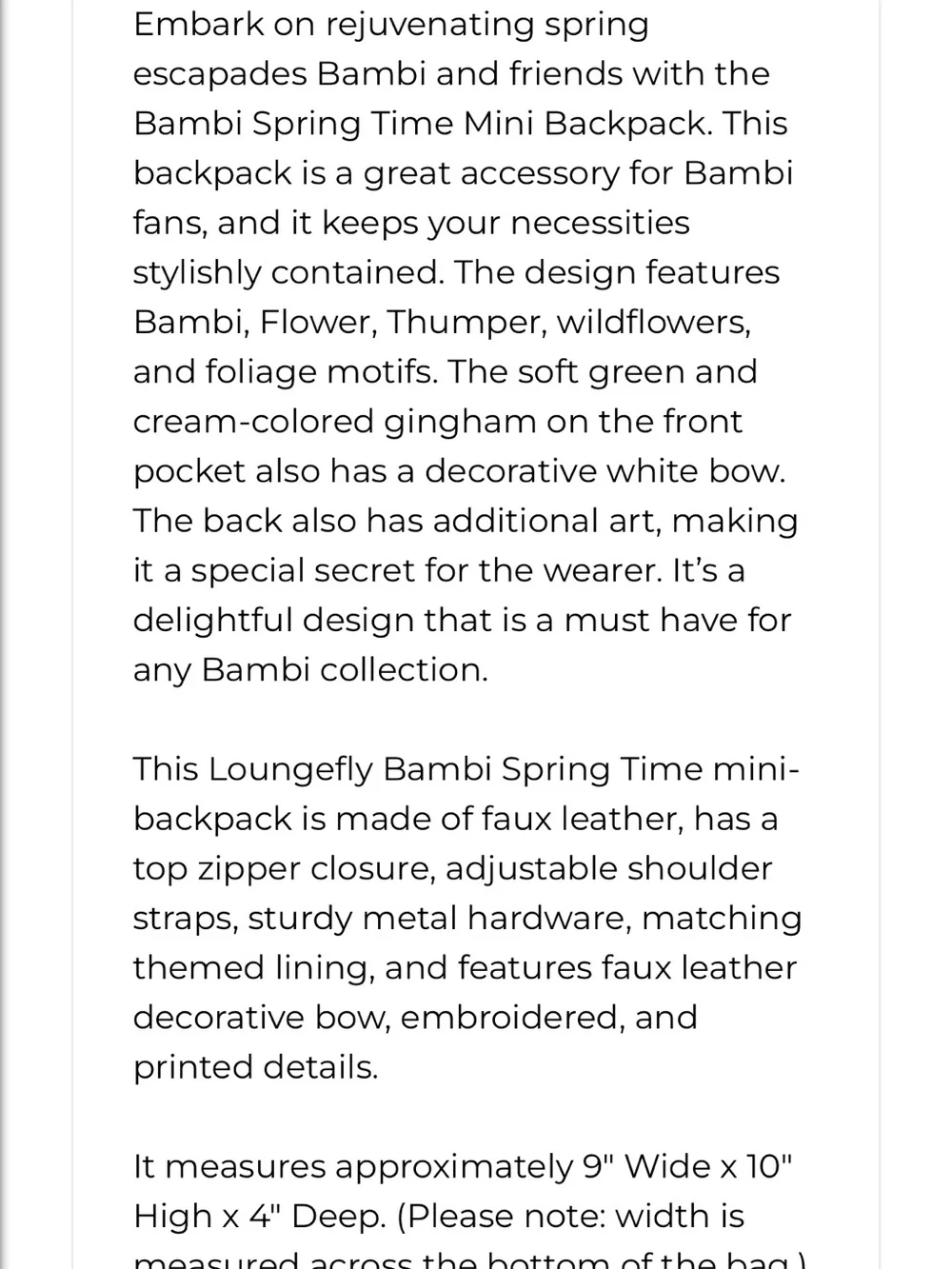 Loungefly Pink & Mint Bambi Kids Mini Backpack - Picture 12 of 13